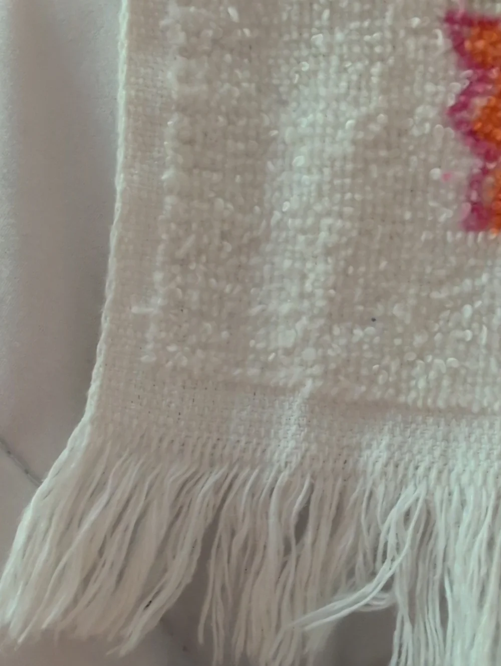 Vintage Terrycloth Floral Apron 1970s Bright Daisy Kitchen Half Apron Fringe
